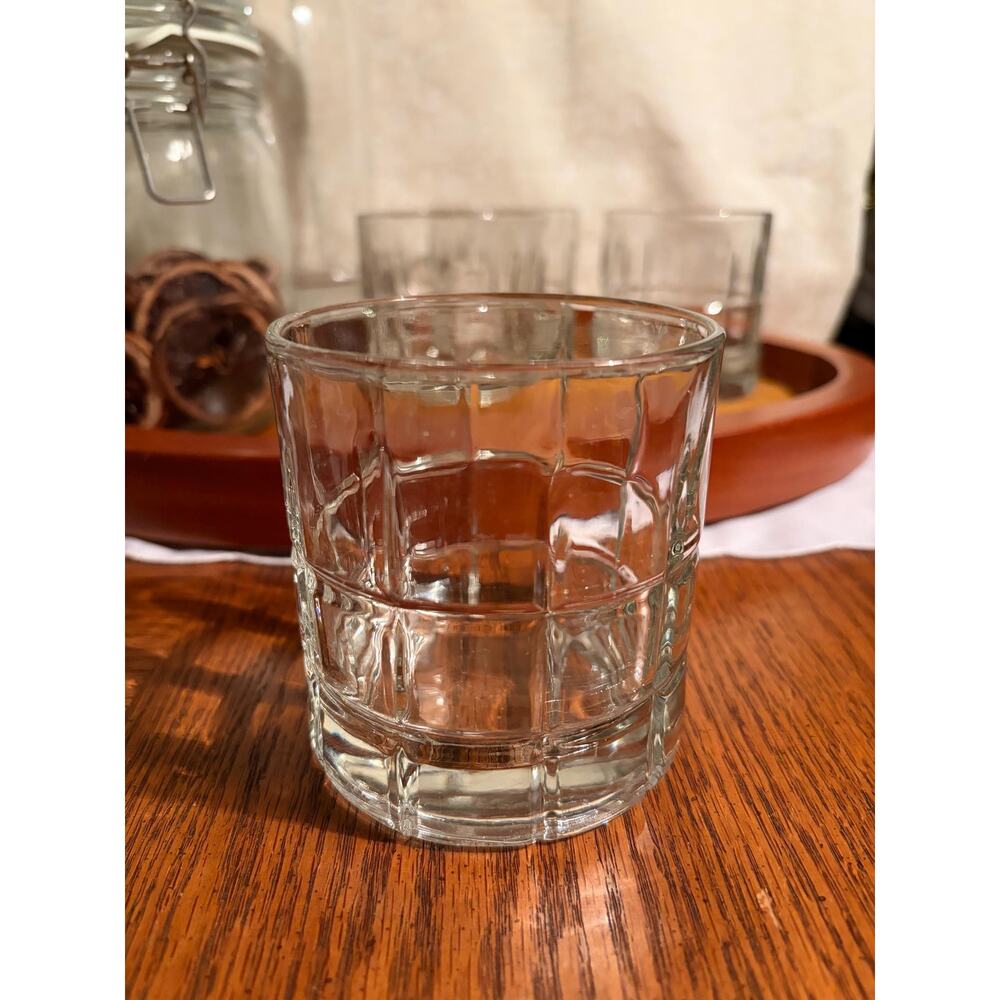 Set of 4 Vintage Anchor Hocking Tartan Clear Tumblers‎